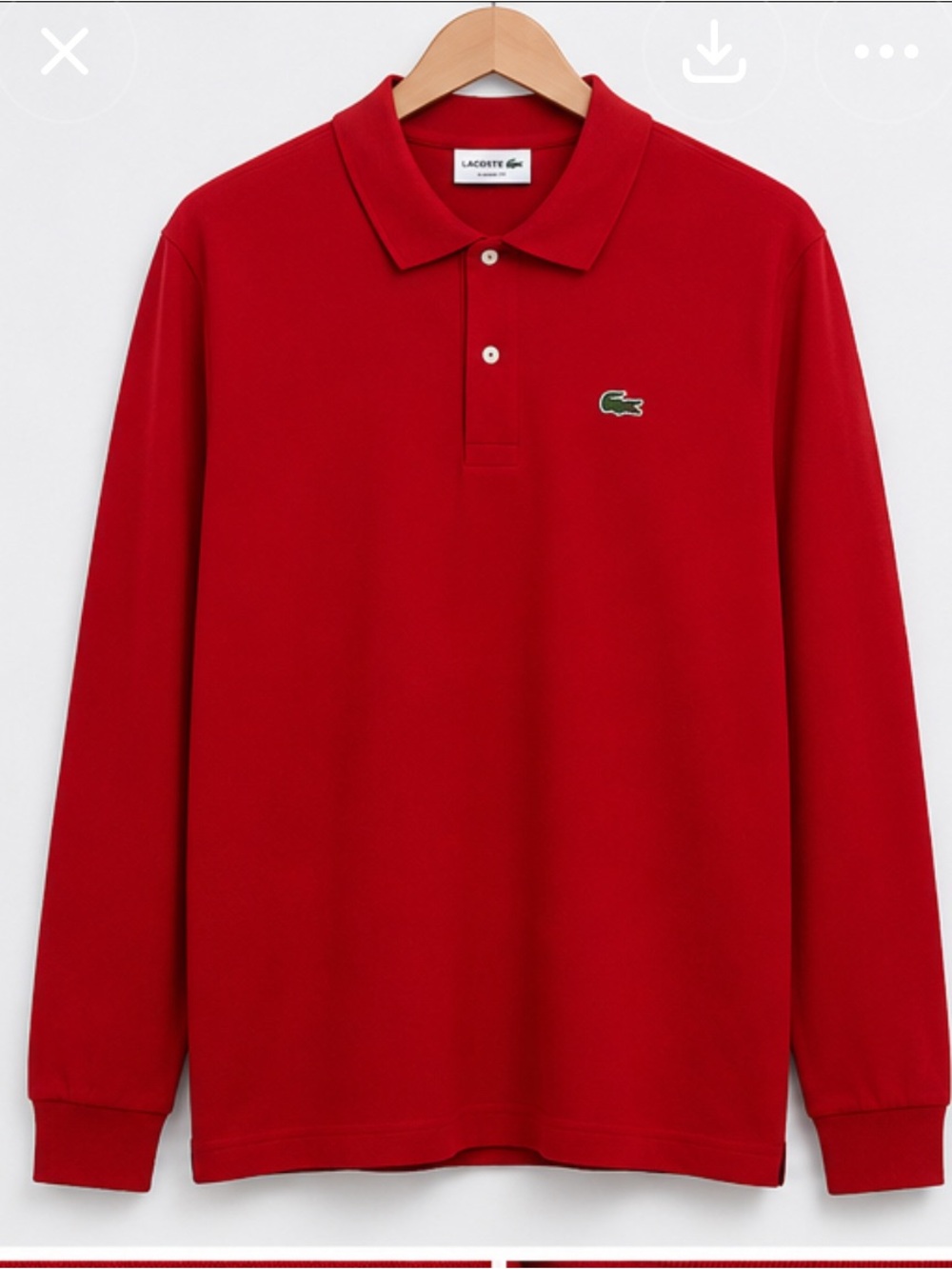 Lacoste Men’s Red V-Neck Long-Sleeve Sweater